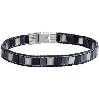 Bracelets Jourdan Bracelet homme Orion acier et perles bleues