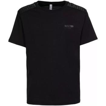 T-shirt Moschino t-shirt noir rayure logo caoutchouté