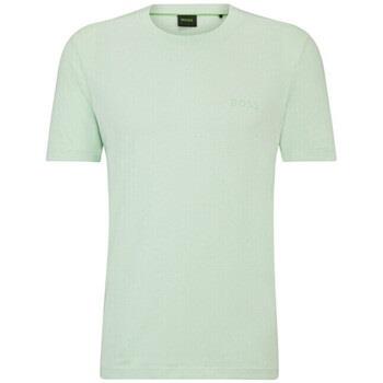 T-shirt BOSS T-SHIRT VERT REGULAR FIT EN JERSEY DE COTON AVEC LOGO E
