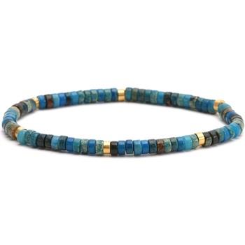 Bracelets Sixtystones Bracelet Perles Heishi Jaspe Bleu -Medium-18cm