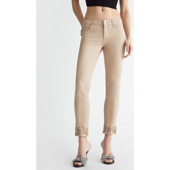 Pantalon Liu Jo Pantalon skinny beige avec applications