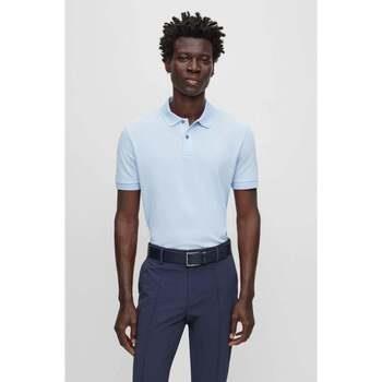 T-shirt BOSS Polo logo brodé bleu clair en coton bio