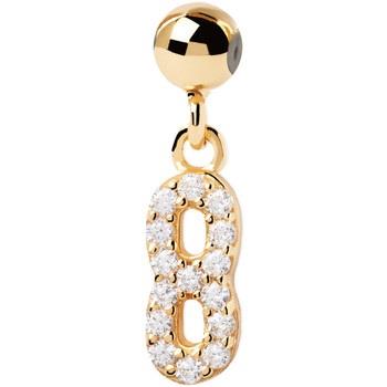 Pendentifs Pdpaola Charm Numéro 8 doré