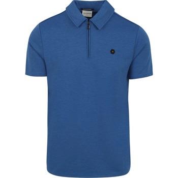 T-shirt No Excess Poloshirt Half Zip Bleu