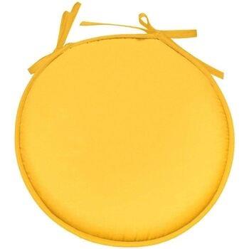 Galettes de chaise Stof Galette de chaise jaune ronde en polyester