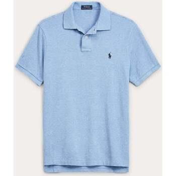 T-shirt Ralph Lauren Polo ajusté bleu en coton piqué