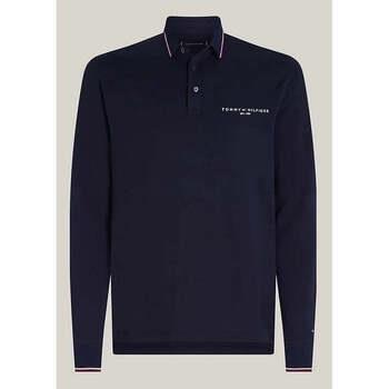 T-shirt Tommy Hilfiger Polo manches longues marine en coton bio stretc...