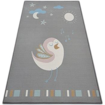 Tapis Rugsx TAPIS d`enfant LOKO Petit Oiseau gris antidérapan 120x170 ...