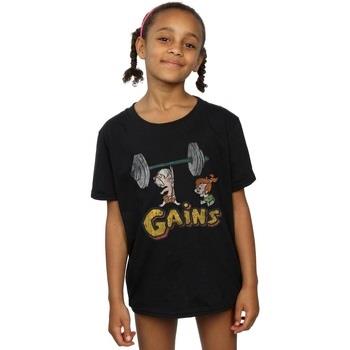 T-shirt enfant The Flintstones Bam Bam Gains Distressed