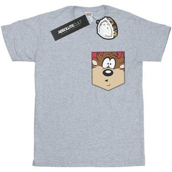 T-shirt enfant Dessins Animés Tasmanian Devil Face Faux Pocket