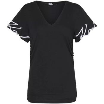 T-shirt Karl Lagerfeld t-shirt signature noir