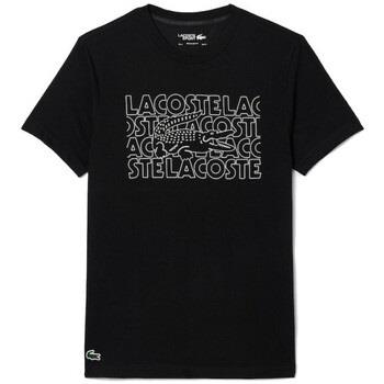 T-shirt Lacoste T-SHIRT SPORT ULTRA-DRY NOIR AVEC IMPRIMÉ