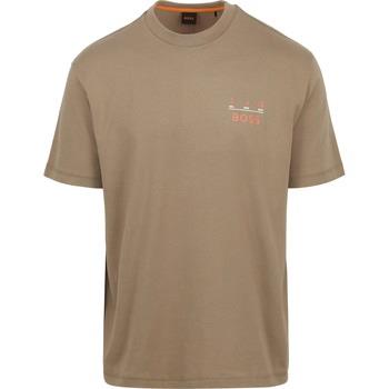 T-shirt BOSS T-shirt Backprint Marron Clair
