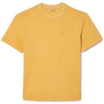 T-shirt Lacoste T-SHIRT EN JERSEY TEINTURE NATURELLE JAUNE