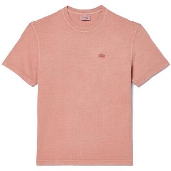 T-shirt Lacoste T-SHIRT EN JERSEY TEINTURE NATURELLE ROSE