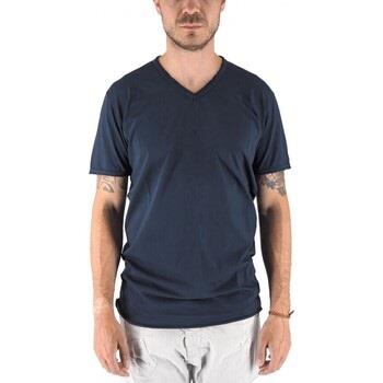T-shirt Devid Label Mosca T-Shirt Col V Bleu