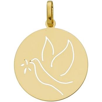 Pendentifs Brillaxis Médaille colombe baptême républicain or jaune