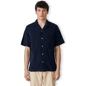 Chemise Portuguese Flannel Cord Camp Collar Shirt - Navy