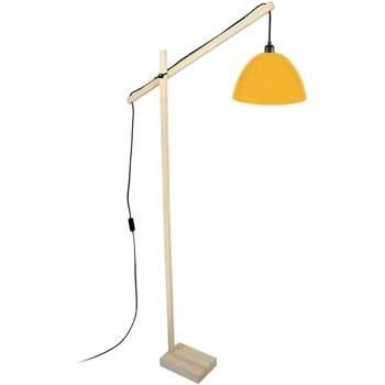 Lampadaires Tosel lampadaire liseuse articulé bois naturel et jaune