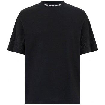 T-shirt Vision Of Super T-shirt noir flammes noires