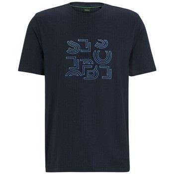 T-shirt BOSS T-SHIRT BLEU MARINE REGULAR EN JERSEY DE COTON À MOTIF