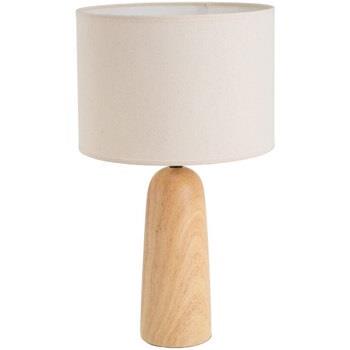 Lampes à poser Unimasa Grande lampe en céramique aspect bois 49 cm