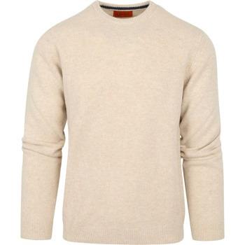 Sweat-shirt Suitable Pull Laine Col Rond Beige