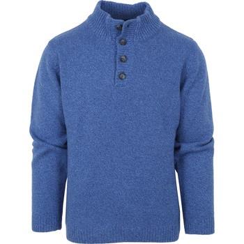 Sweat-shirt Suitable Pull Mocker Laine d'Agneau Bleu