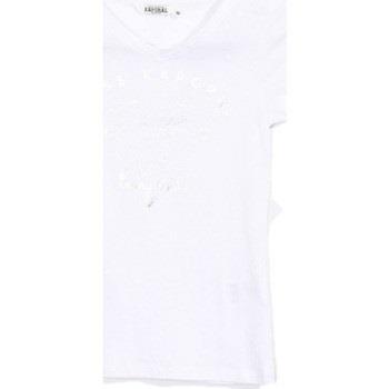 Chemise enfant Kaporal Tee-Shirt Fille Fauve Blanc