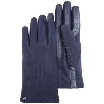 Gants Isotoner gants tactile femme cuir velours marine 85226