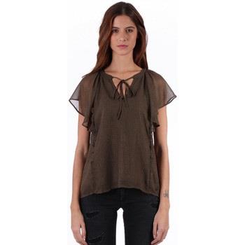 Debardeur Kaporal Blouse / Top Volant Femme Foly Gris Taupe Treilli