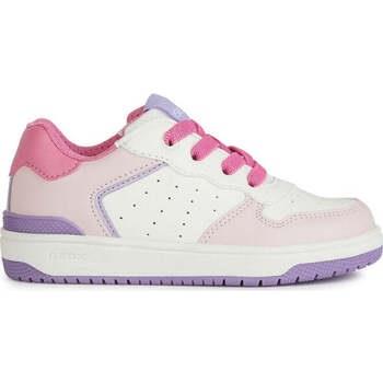 Baskets basses enfant Geox washiba sneakers white dk pink