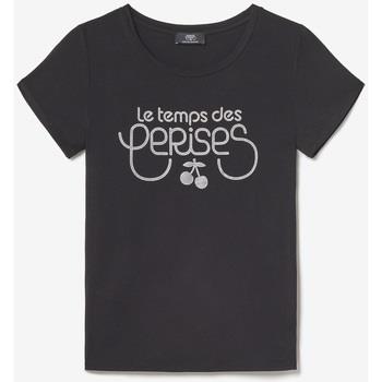 T-shirt Le Temps des Cerises T-shirt bi-matière domi noir imprimé