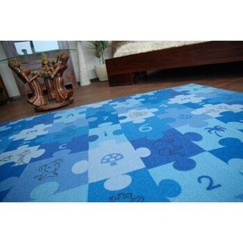 Tapis Rugsx Tapis enfant PUZZLES bleu 200x200 cm