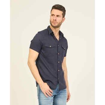 Chemise Yes Zee Chemise homme en lin avec poches plaquées