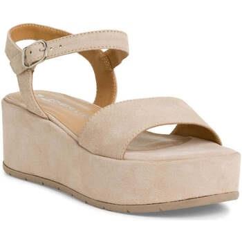 Sandales Tamaris ivory suede casual open sandals