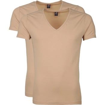 T-shirt Suitable Vitaru T-Shirt Col V Profond Beige 2-Pack