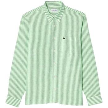 Chemise Lacoste Chemise Homme Ref 63183 Blanc et Vert