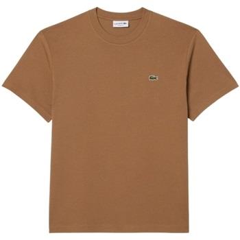 T-shirt Lacoste T shirt homme Ref 62387 SIX Marron