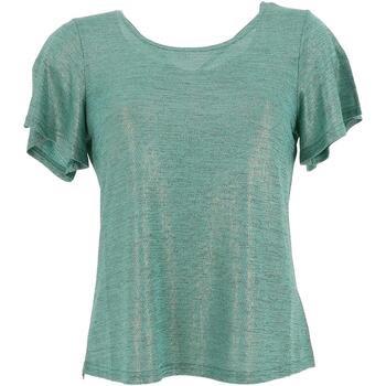 T-shirt Molly Bracken Knitted tee ladies emerald gre