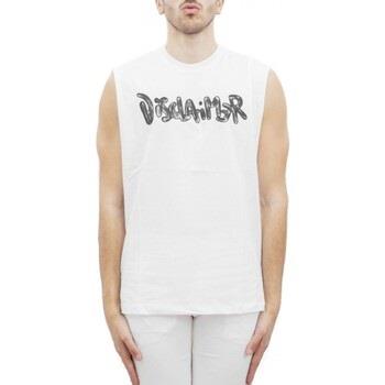 T-shirt Disclaimer Dbardeur sans manches imprim graffiti blanc