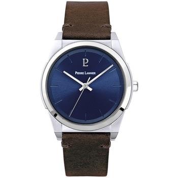 Montre Pierre Lannier CANDIDE Cadran Bleu Bracelet Cuir Brun