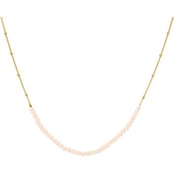 Collier Orusbijoux Collier Chaîne Argent Doré Avec Perles Opale Rose