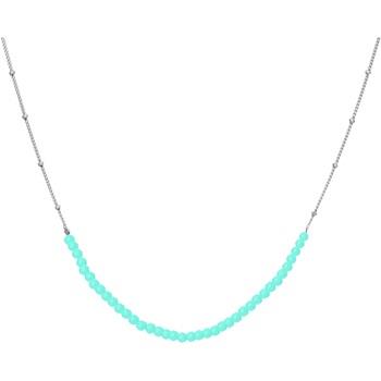 Collier Orusbijoux Collier Chaîne Argent Rhodié Avec Perles Amazonite