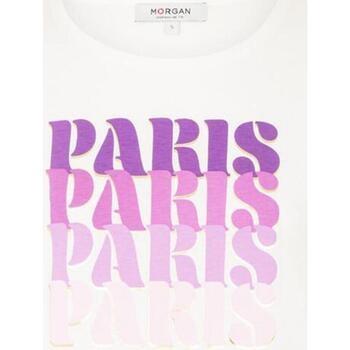 T-shirt Morgan Dparis ecru t-shirt mc l