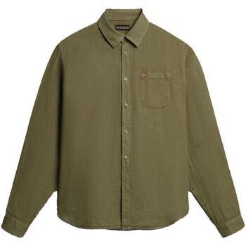 Chemise Napapijri G-linen ls green lichen