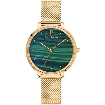 Montre Pierre Lannier ELARA Cadran Vert Bracelet Acier milanais Doré