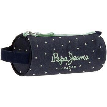 Trousse Sarl Serre Fourre tout à pois Pépé Jeans bleu