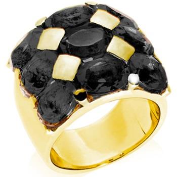 Bijoux Orusbijoux Bague Hera Argent Doré Pierre Onyx Noir