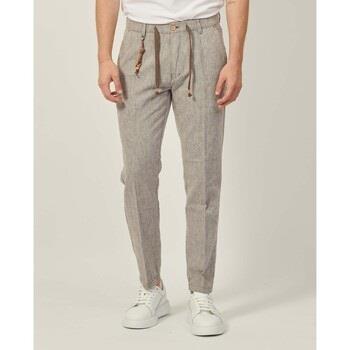 Pantalon Yes Zee Pantalon homme en lin avec cordon de serrage